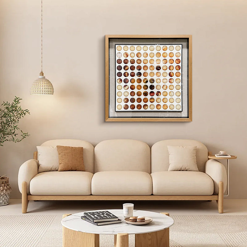 Glass Orb Grid Wall Art Printed Color Matrix Hanging Decor