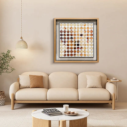 Glass Orb Grid Wall Art Printed Color Matrix Hanging Decor