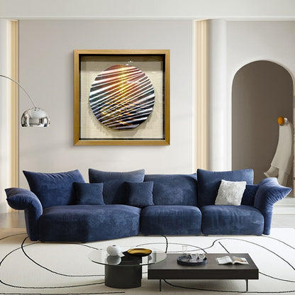 3D Carved Wood Sunset Wave Art Shadow Box