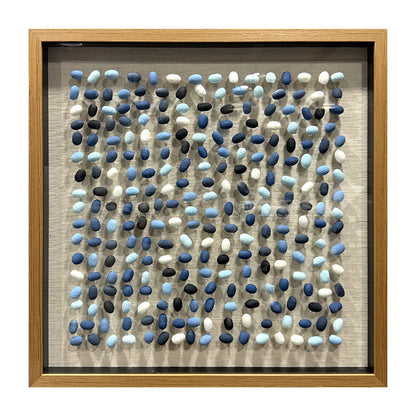 Blue Gradient Hand-Painted Cocoon Matrix 3D Wall Relief