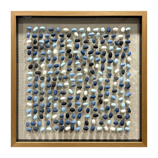 Blue Gradient Hand-Painted Cocoon Matrix 3D Wall Relief