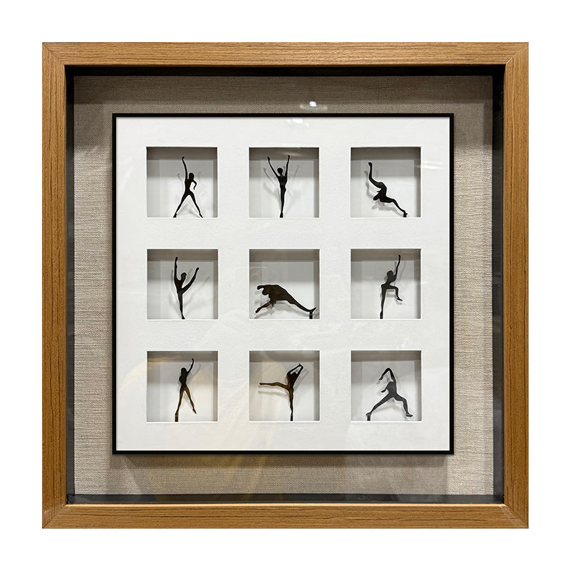 Minimalist Dancer Matrix Double-Framed Metal Wall Sculpture