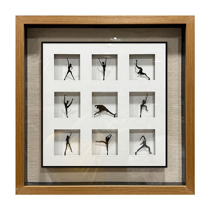 Minimalist Dancer Matrix Double-Framed Metal Wall Sculpture