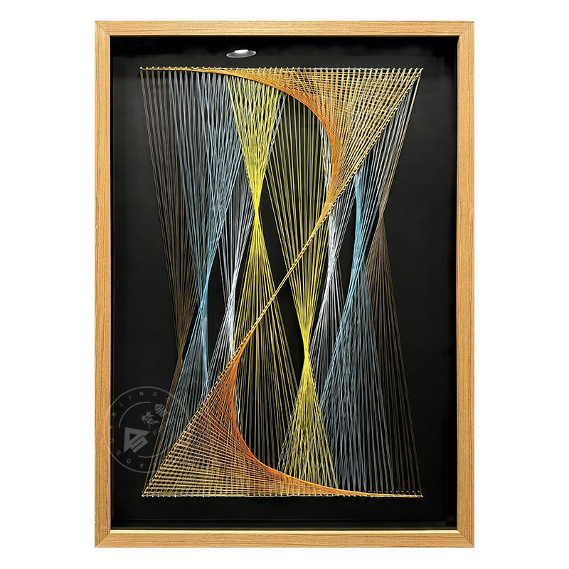 Modern Abstract Line Art Geometric Wall Decor Fiber Sculpture