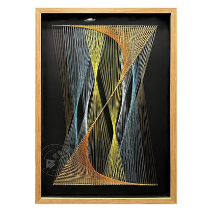 Modern Abstract Line Art Geometric Wall Decor Fiber Sculpture