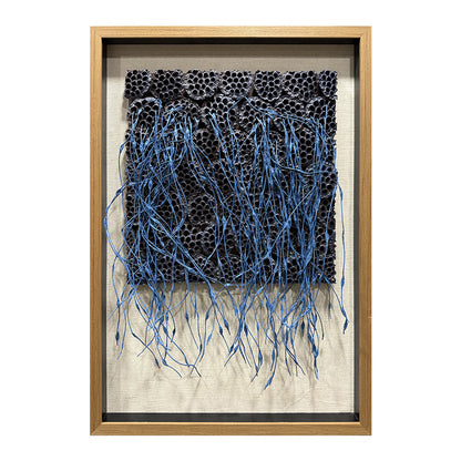3D Blue Paper Rope Lotus Pod Wall Art Decor