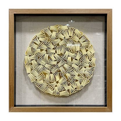 Minimalist Folded Paper Sculpture Textured Round Decor