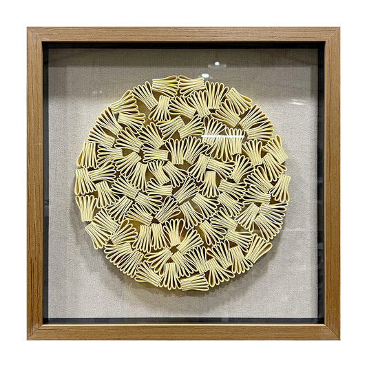 Minimalist Folded Paper Sculpture Textured Round Decor