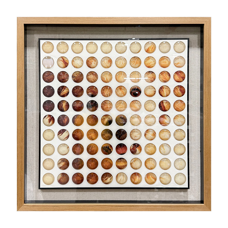 Glass Orb Grid Wall Art Printed Color Matrix Hanging Decor