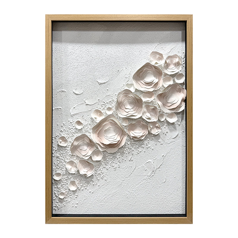 Abstract 3D Leather Floral Impasto Framed Wall Artwork