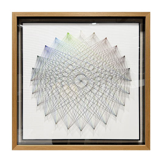Radial Gradient Thread Art Contemporary Linear Wall Hanging Artwork