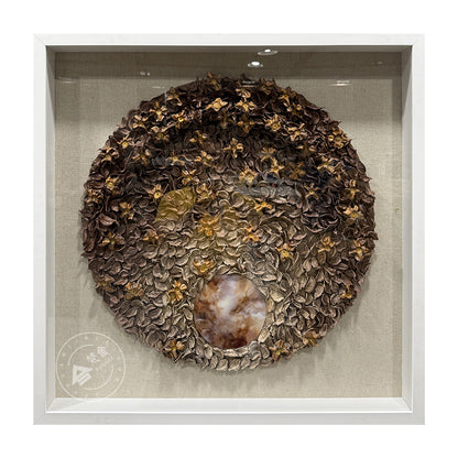 Dried Floral Wall Art Preserved Botanical Round Medallion