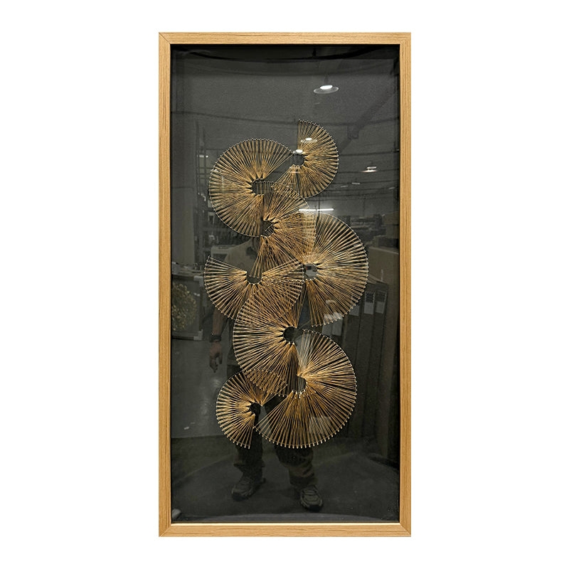 Modern Earth Tone Filament Tapestry Layered Round Medallion