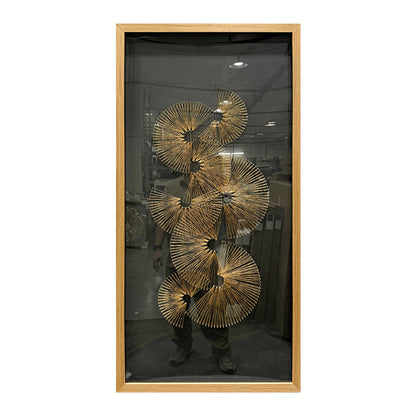 Modern Earth Tone Filament Tapestry Layered Round Medallion
