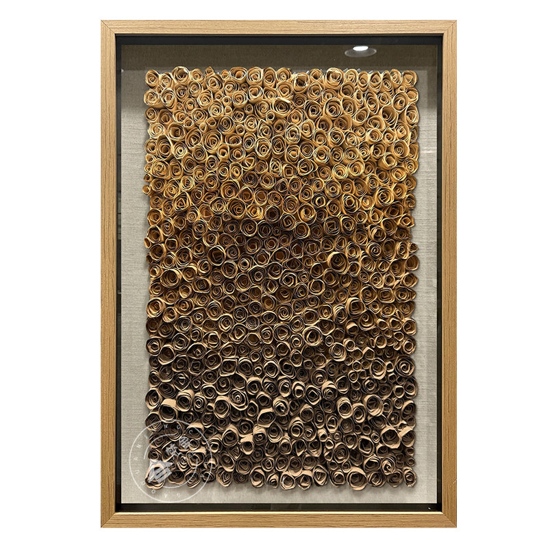 Abstract Wood Paper Flower Wall Hanging Textured Decor