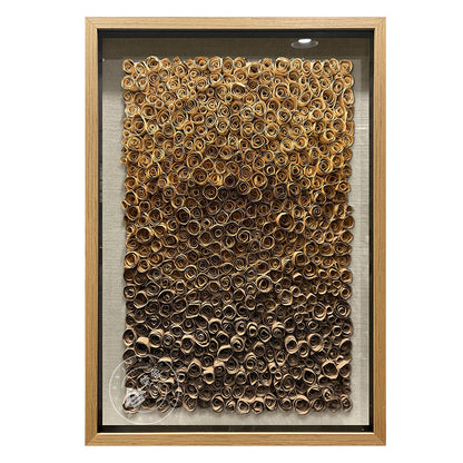 Abstract Wood Paper Flower Wall Hanging Textured Decor
