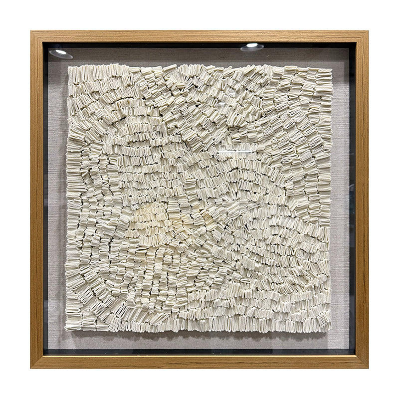 Abstract Cream Felt Textile Wall Sculpture