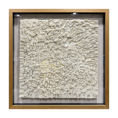 Abstract Cream Felt Textile Wall Sculpture
