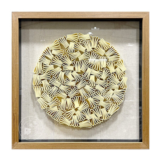 Minimalist Folded Paper Sculpture Textured Round Decor