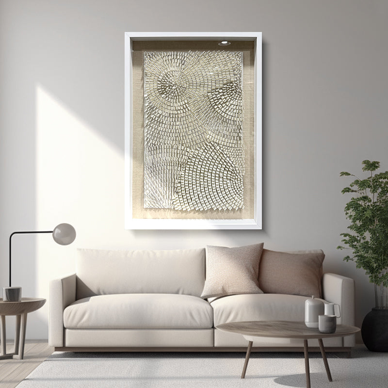 White Acrylic Wall Art Texture Hanging Artwork