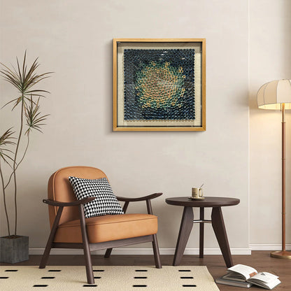Natural Wood Paper Curl Wall Art Floral Artwork