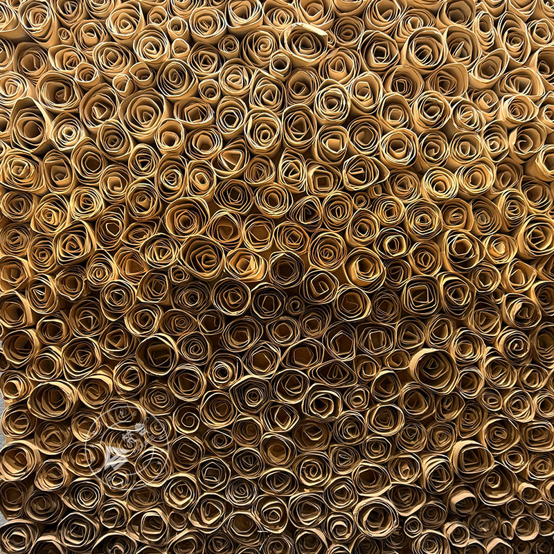 Abstract Wood Paper Flower Wall Hanging Textured Decor