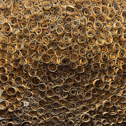Abstract Wood Paper Flower Wall Hanging Textured Decor