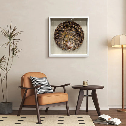 Dried Floral Wall Art Preserved Botanical Round Medallion