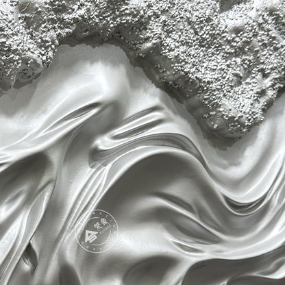 Abstract Liquid Silver Fluid Motion Wood 3D Wall Relief