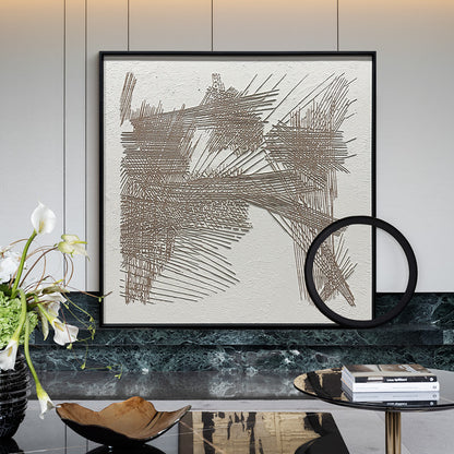 Abstract Geometric Linear Textured Canvas Wall Art