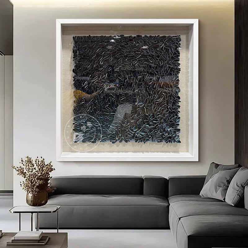3D Leather Wall Art Textured Loop Hanging Artwork