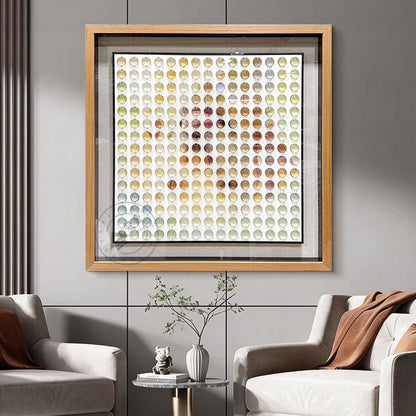 Glass Orb Grid Wall Art Printed Color Matrix Hanging Decor