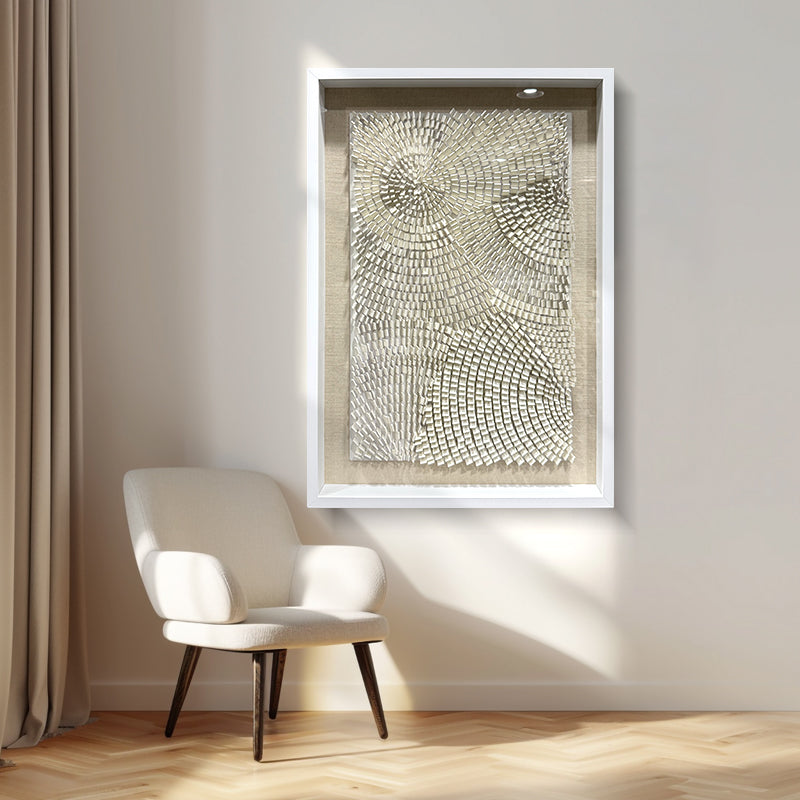 White Acrylic Wall Art Texture Hanging Artwork