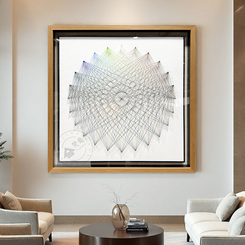 Radial Gradient Thread Art Contemporary Linear Wall Hanging Artwork