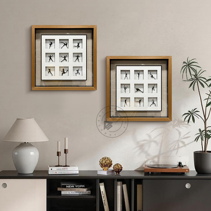 Minimalist Dancer Matrix Double-Framed Metal Wall Sculpture