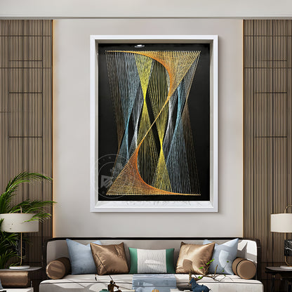 Modern Abstract Line Art Geometric Wall Decor Fiber Sculpture