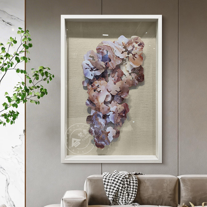 Carved Acrylic Fluid Agate Wall Art Decor