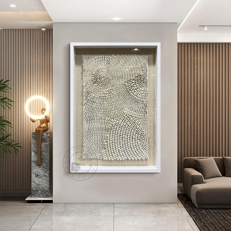 White Acrylic Wall Art Texture Hanging Artwork