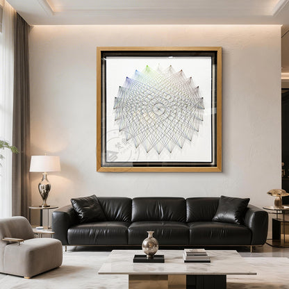 Radial Gradient Thread Art Contemporary Linear Wall Hanging Artwork