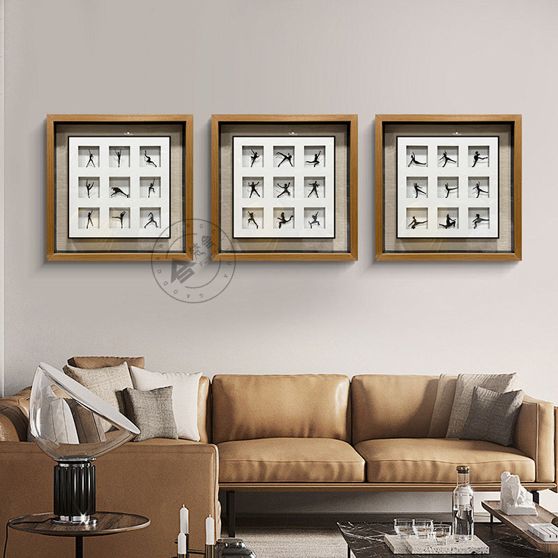 Minimalist Dancer Matrix Double-Framed Metal Wall Sculpture