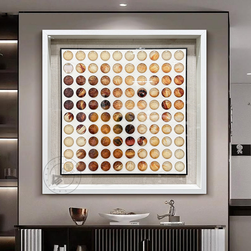 Glass Orb Grid Wall Art Printed Color Matrix Hanging Decor