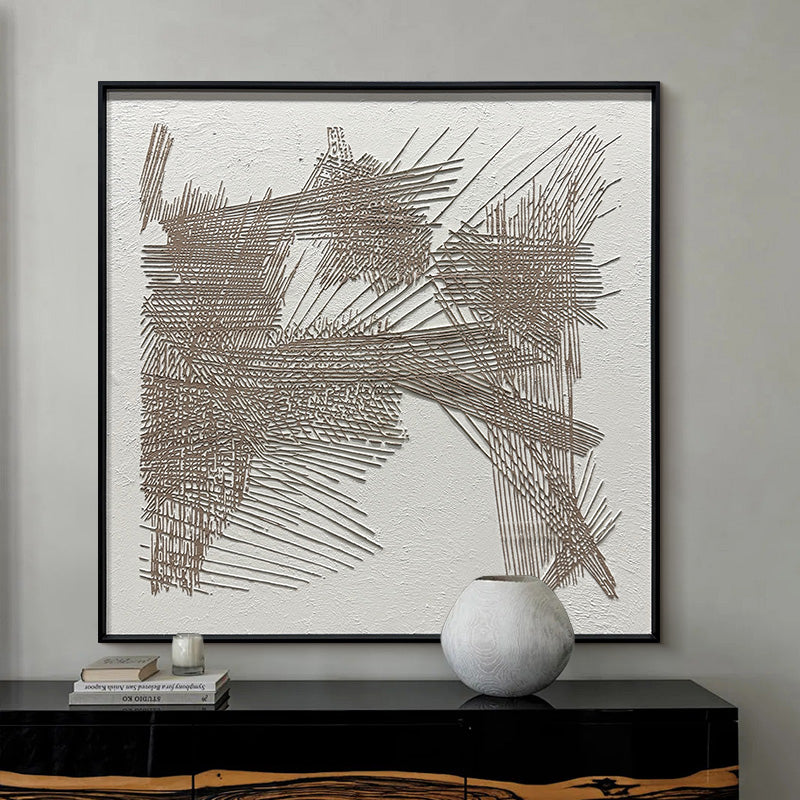 Abstract Geometric Linear Textured Canvas Wall Art