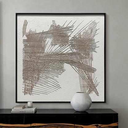 Abstract Geometric Linear Textured Canvas Wall Art