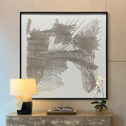Abstract Geometric Linear Textured Canvas Wall Art