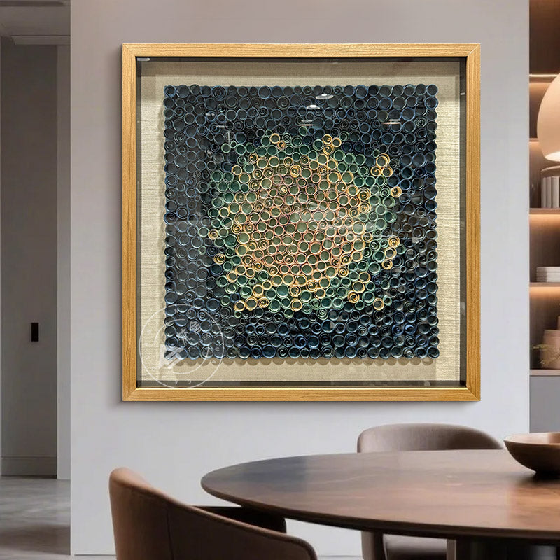Natural Wood Paper Curl Wall Art Floral Artwork