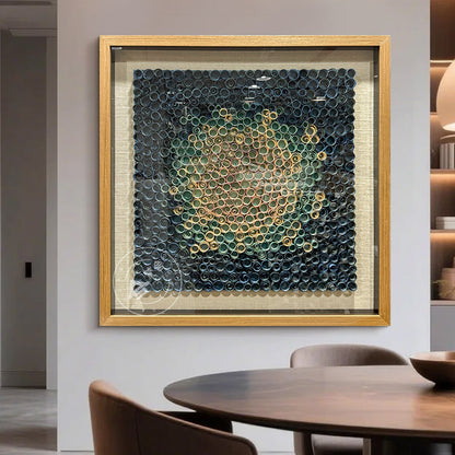 Natural Wood Paper Curl Wall Art Floral Artwork