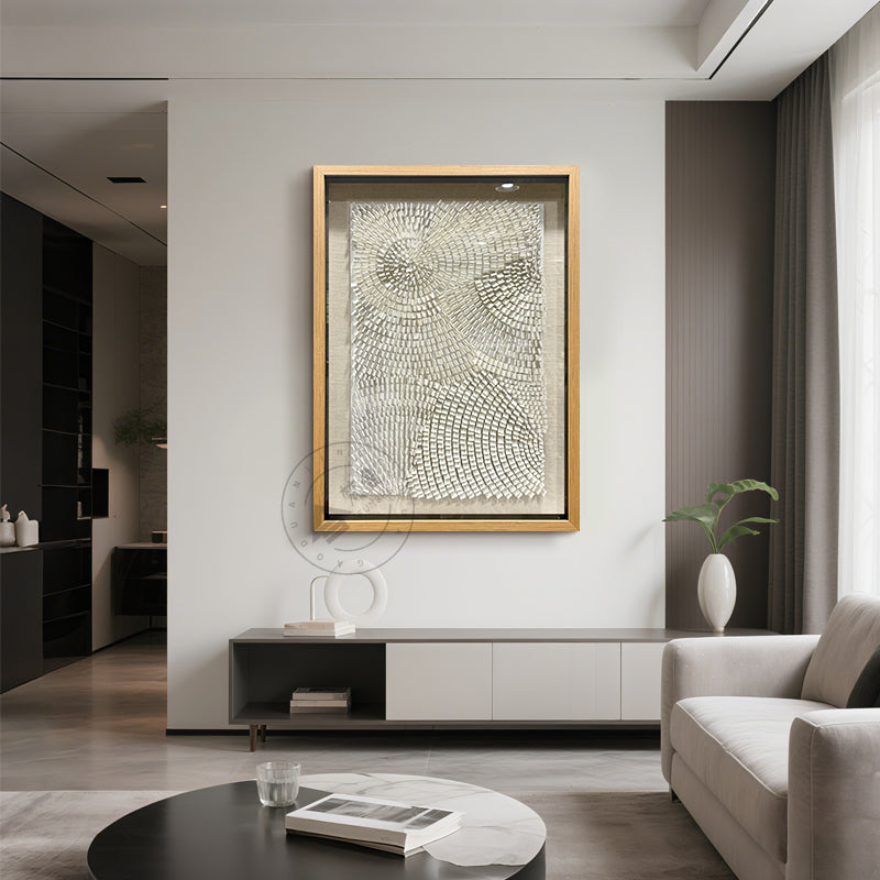White Acrylic Wall Art Texture Hanging Artwork