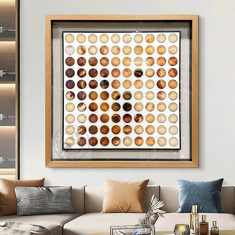 Glass Orb Grid Wall Art Printed Color Matrix Hanging Decor