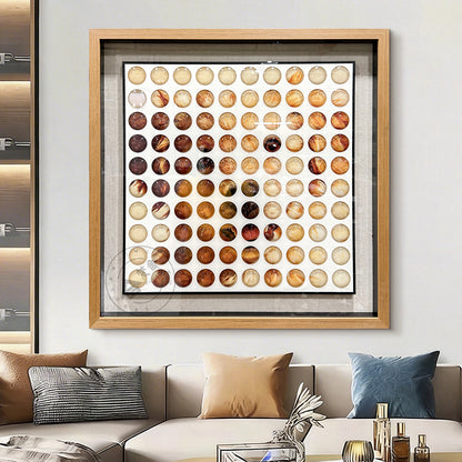 Glass Orb Grid Wall Art Printed Color Matrix Hanging Decor