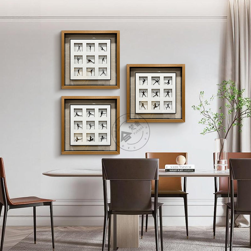 Minimalist Dancer Matrix Double-Framed Metal Wall Sculpture